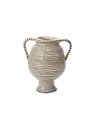 Striped Terracotta Lines Vase, Black and White, 9.25 X 7.5 X 10.5 in., Decor Available for Local Pick Up