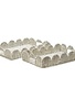 Two's Company Scalloped Edge White Wicker Tray, Small, 14.5 X 9.5 in.