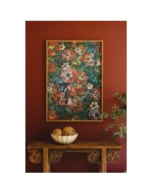 Wood Framed Floral Print, 31 X 1 X 45