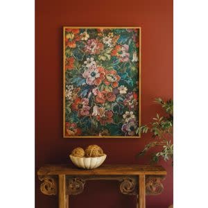 Wood Framed Floral Print, 31 X 1 X 45