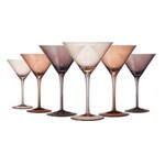 Khen Venus Martini Glass Set, 8oz., Set of 6, Brown
