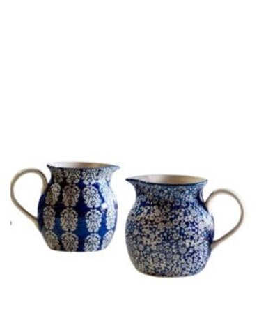 Blue Floral Pitcher, Assorted Designs, 6.7 in.
