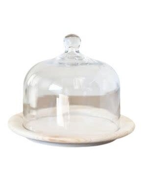 Bell Jar on Wood Tray, 8.75 X 6.5 in.