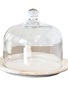 Bell Jar on Wood Tray, 8.75 X 6.5 in.