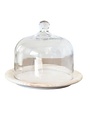 Bell Jar on Wood Tray, 8.75 X 6.5 in.