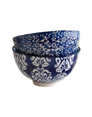 Blue Floral Rice Bowls, Assorted Designs, 4.7 in.