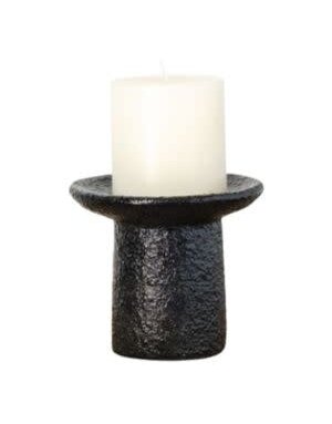 Black Candle Pedestal Candle Holder, 4 in.
