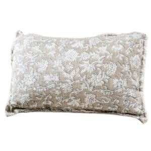 Floral Pillow, Beige, 12 X 20 in.