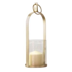 Brass Lantern with Glass, 13.4 in.