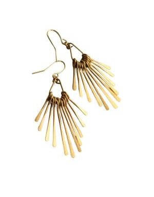Silk Purse, Sow's Ear Art Deco Gold Fringe Earrings