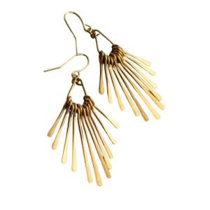 Silk Purse, Sow's Ear Art Deco Gold Fringe Earrings