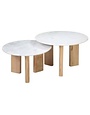 Bryn Coffee Table, Marble & Mango Wood, Set of 2, 26 X 16 and 30 X 19, Furniture Available for Delivery or Pick Up
