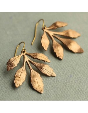 Silk Purse, Sow's Ear Gold Leaf Chandelier Earrings