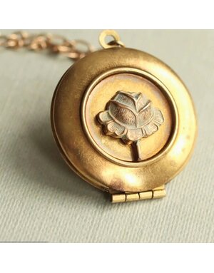 Silk Purse, Sow's Ear Tudor Rose Locket Necklace, 18 in.