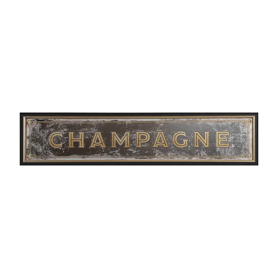 Wall Decor with Antique Mirror 38" Champagne