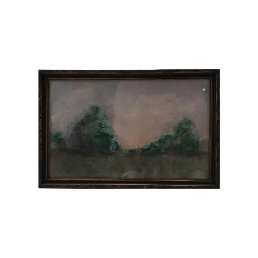 Wood Framed Wall Decor Landscape 18"