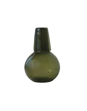 Glass Carafe w Drinking Glass 6 x 9
