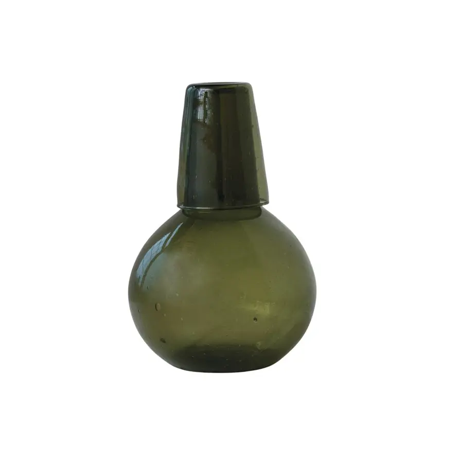 Glass Carafe w Drinking Glass 6 x 9