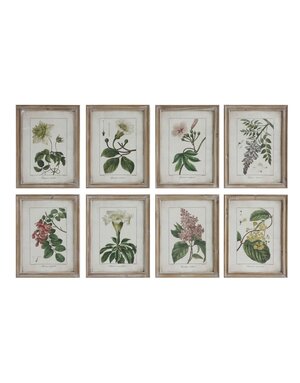 Vintage  Floral Images Wood Framed Decor 14" x 18", priced separately