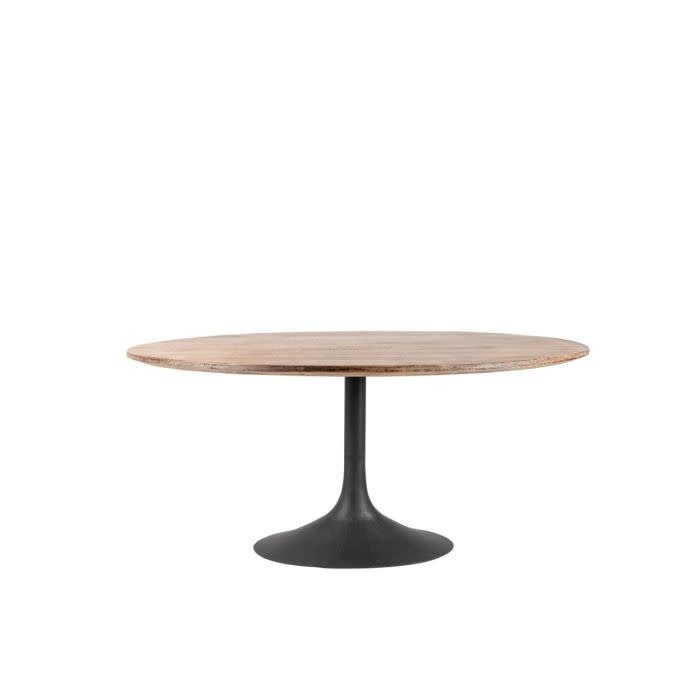 Ida/Megan Oval Dining Table, White Washed and Iron Base,  78 in., Furniture Available for Local Delivery or Pick Up
