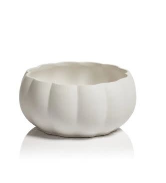 White Pumpkin Ceramic Bowl, Small 7" Round, Available for local pick up