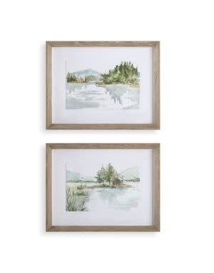 Serene Lake Framed Print, Assorted Designs, 26 X 20 X 2, Artwork Available for Local Delivery or Pick Up