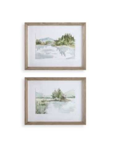 Serene Lake Framed Print, Assorted Designs, 26 X 20 X 2, Artwork Available for Local Delivery or Pick Up