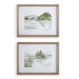 Serene Lake Framed Print, Assorted Designs, 26 X 20 X 2, Artwork Available for Local Delivery or Pick Up