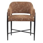 Meridian Damsal Fabric Upholstered Dining Chair, Cognac, 23.5 X 20.5 X 31