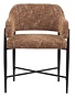 Meridian Damsal Fabric Upholstered Dining Chair, Cognac, 23.5 X 20.5 X 31, Furniture Available for Local Delivery or Pick Up