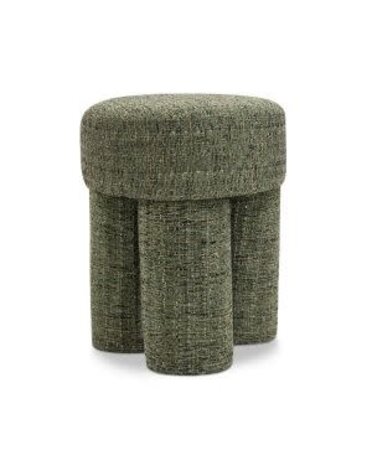Meridian Glenn Fabric Upholstered Stool, Green, 14.5 X 14.5 X 17.5, Furniture Available for Local Delivery or Pick Up