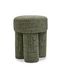 Meridian Glenn Fabric Upholstered Stool, Green, 14.5 X 14.5 X 17.5, Furniture Available for Local Delivery or Pick Up