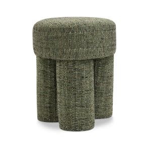 Meridian Glenn Fabric Upholstered Stool, Green, 14.5 X 14.5 X 17.5, Furniture Available for Local Delivery or Pick Up