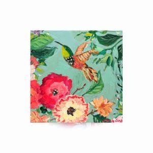 Carpe Diem Papers Turquoise Hummingbird Greeting Card