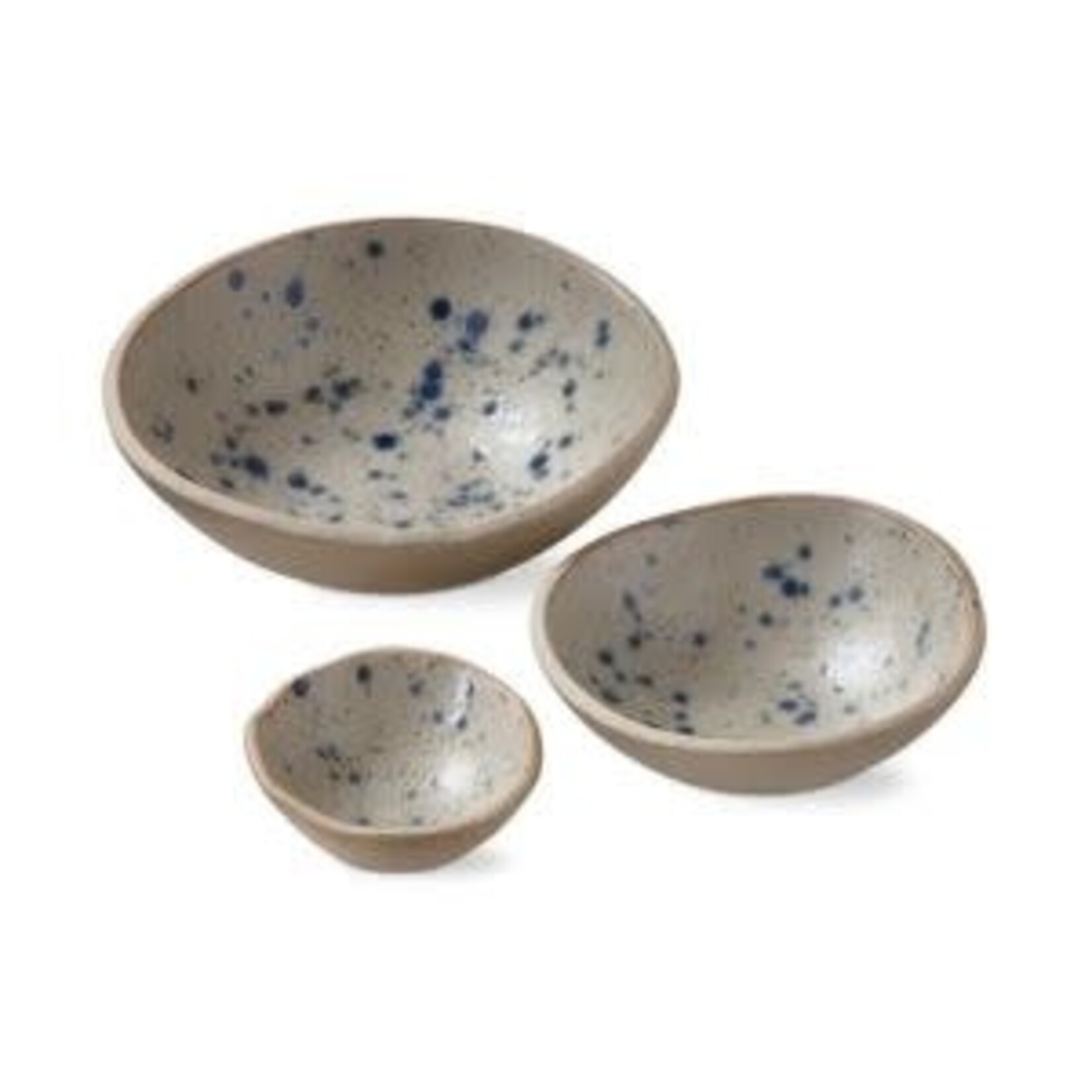 Tag Hudson Bowls, Set of Three, Blue, Approx 6 in.