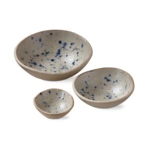 Tag Hudson Bowls, Set of Three, Blue, Approx 6 in.