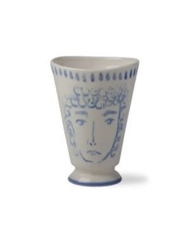 Tag Narcissus Painted Vase, White & Blue