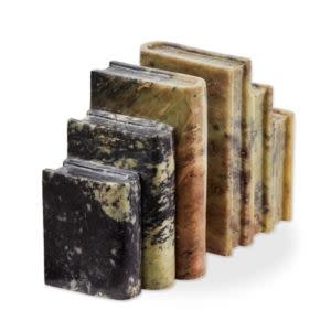 Tag Stacked Books Soap Stone Sculpture