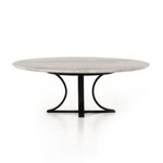 Gage Coffee Table, Polished White Marble, 18 X 17