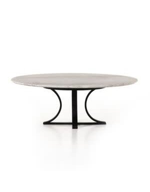 Gage Coffee Table, Polished White Marble, 18 X 17, Furniture Available for Local Delivery or Pick Up