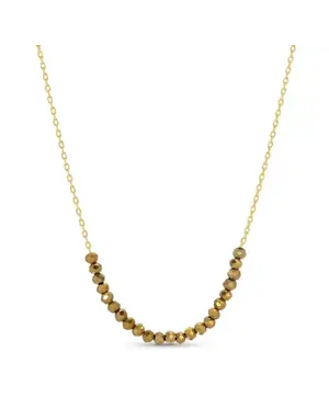 Splendid Iris 16" Bronze Crystal Necklace 18k Gold Plated
