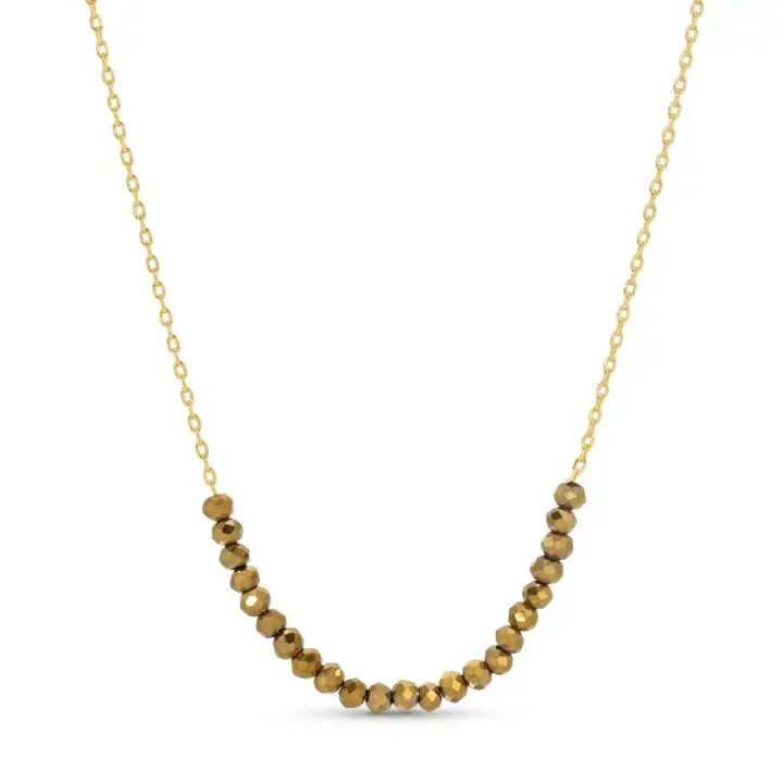 Splendid Iris 16" Bronze Crystal Necklace 18k Gold Plated