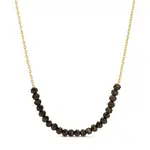 Splendid Iris 16" Black Crystal Necklace 18k Gold Plated