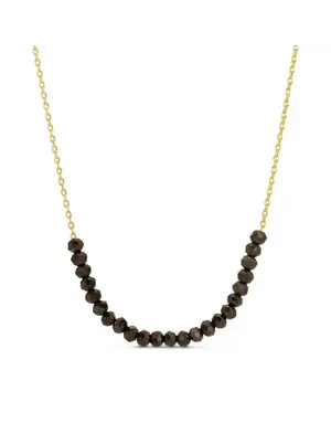 Splendid Iris 16" Black Crystal Necklace 18k Gold Plated