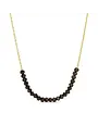 Splendid Iris 16" Black Crystal Necklace 18k Gold Plated