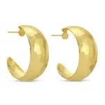 Splendid Iris Large Rounded Hoops - Gold