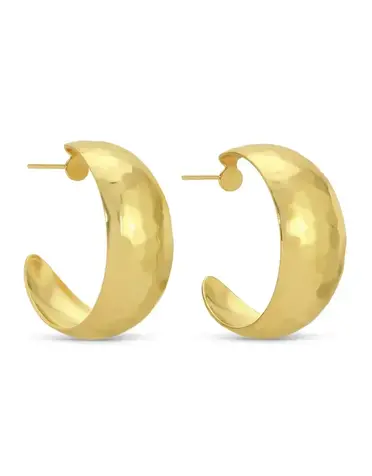 Splendid Iris Large Rounded Hoops - Gold