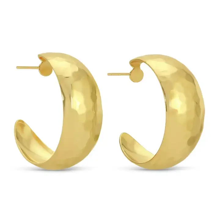 Splendid Iris Large Rounded Hoops - Gold