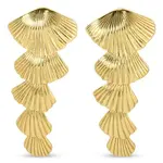 Splendid Iris Long Shell Earrings, Gold