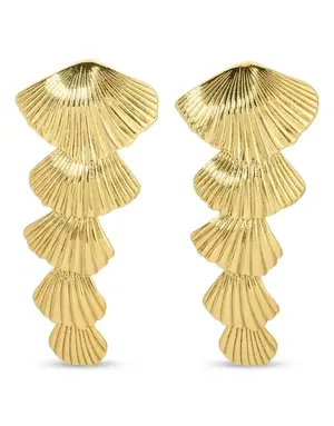 Splendid Iris Long Shell Earring